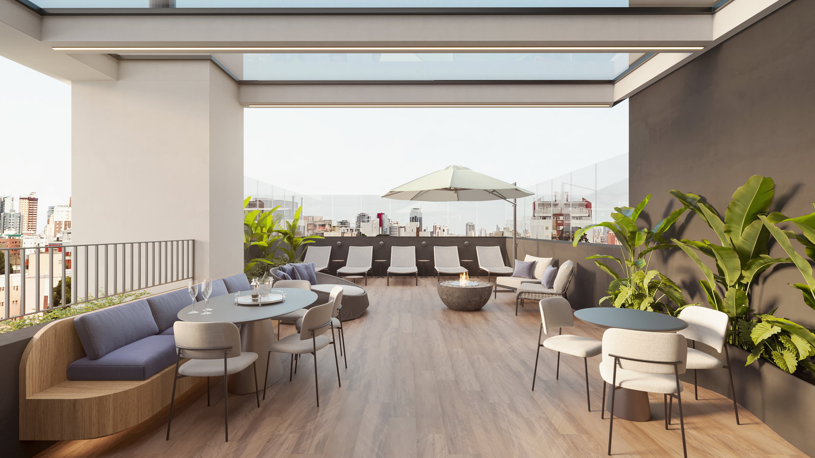 Rooftop com skyview do Mirari em Curitiba
