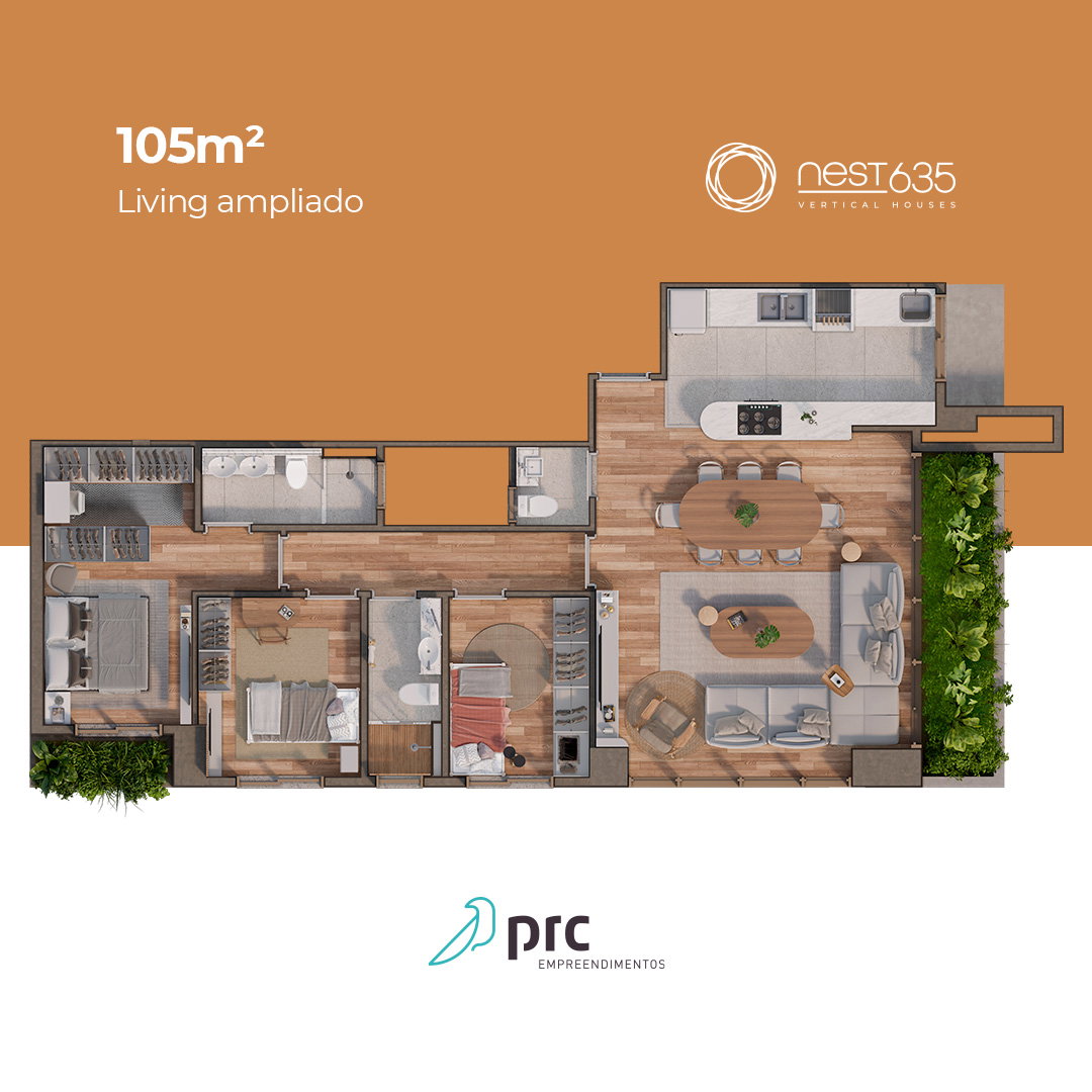 Planta 105m² Nest 635 living ampliado finais 01 e 04