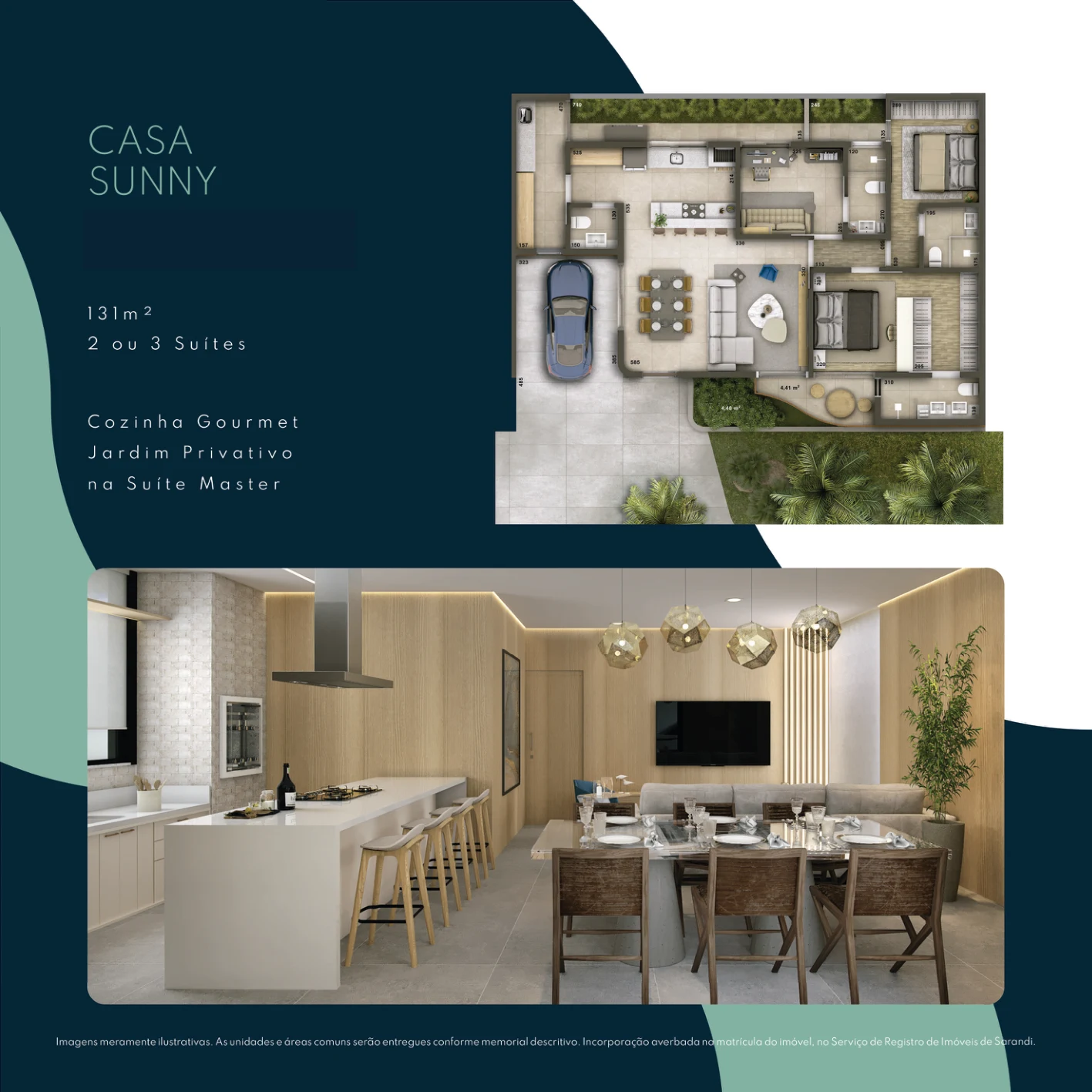 Palm 786 Home Club Casa Sunny planta baixa térrea 131 metros Sarandi Imobiliária Ikapuy