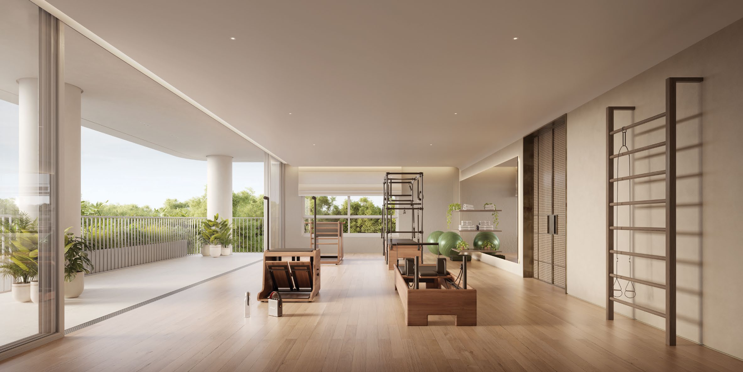 Sala de pilates e yoga do Paseo Ingá em Maringá
