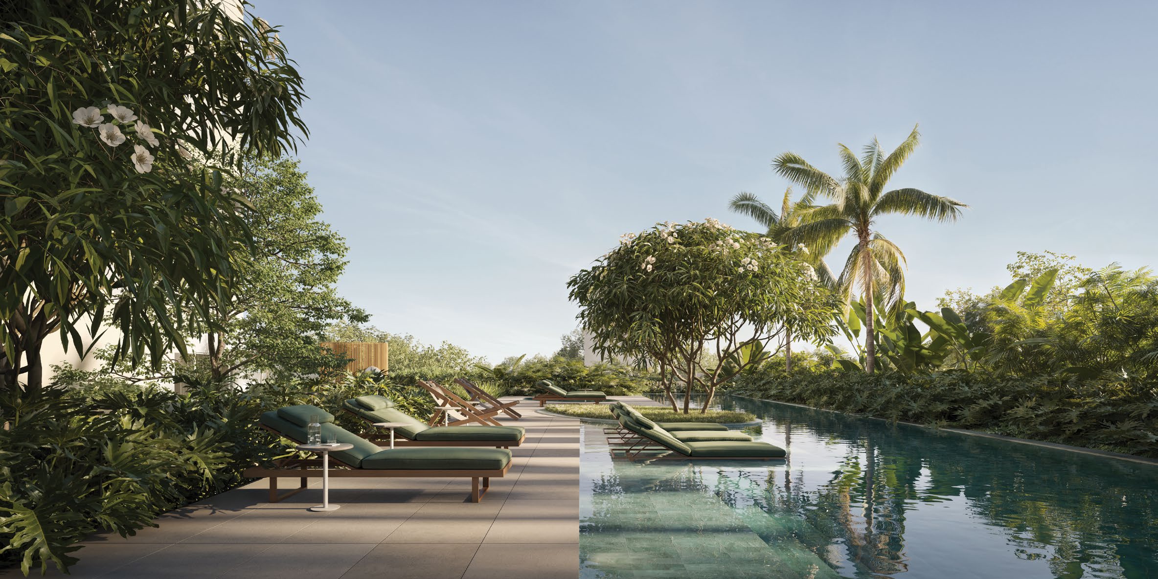Piscina climatizada do Paseo Ingá em Maringá com paisagismo Tellini Vontobel