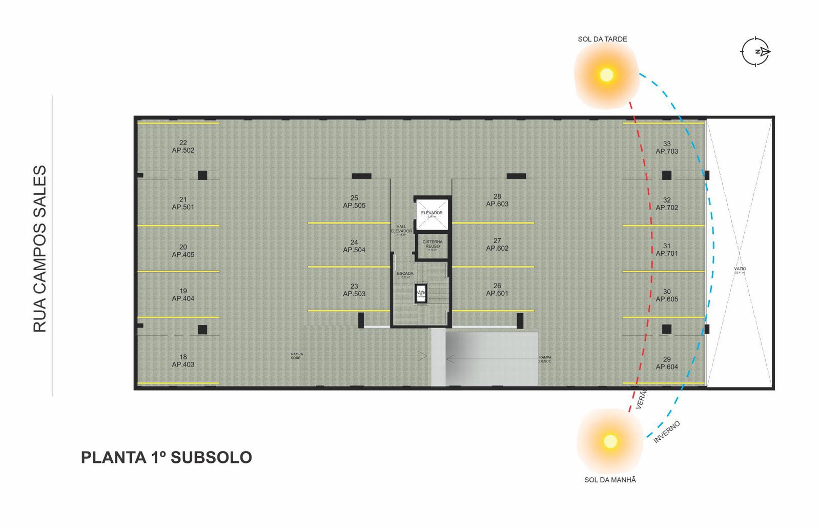 Planta humanizada subsolo Plátano Residence