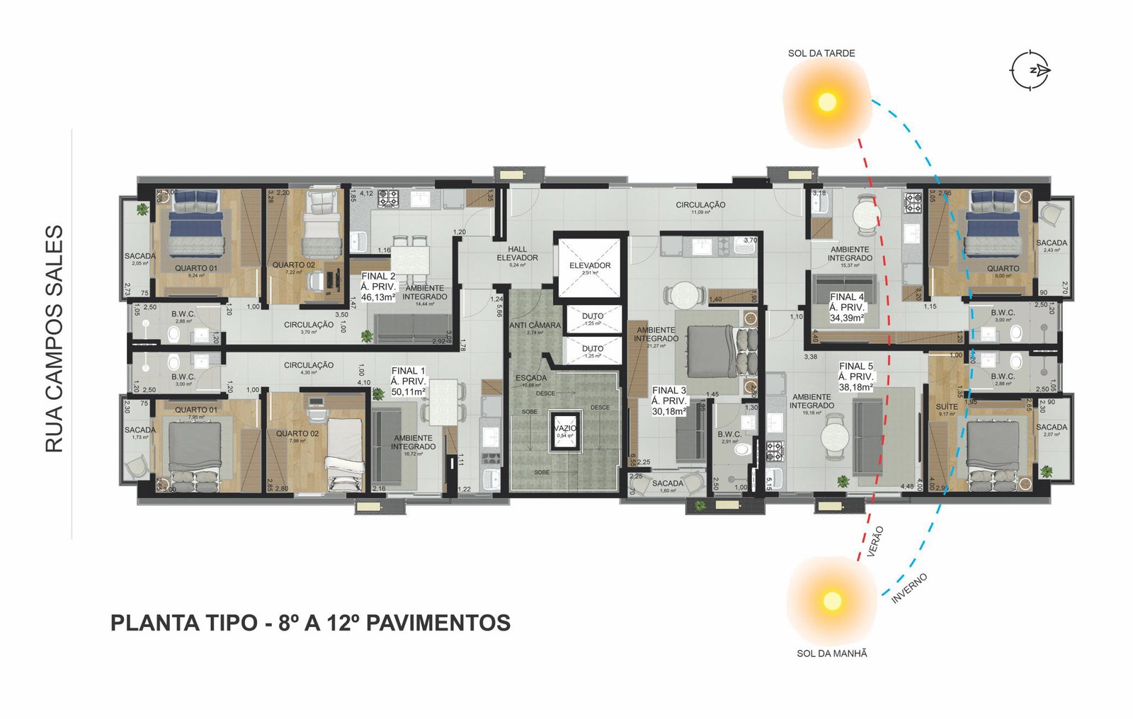 Planta humanizada Plátano Residence pavimento tipo II