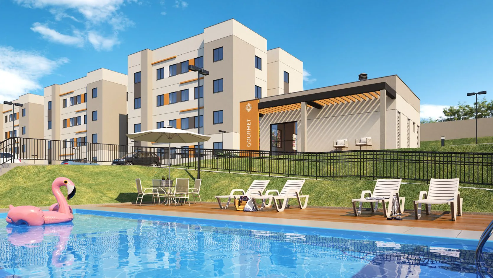 Piscinas adulto e infantil do Porto Horizonte