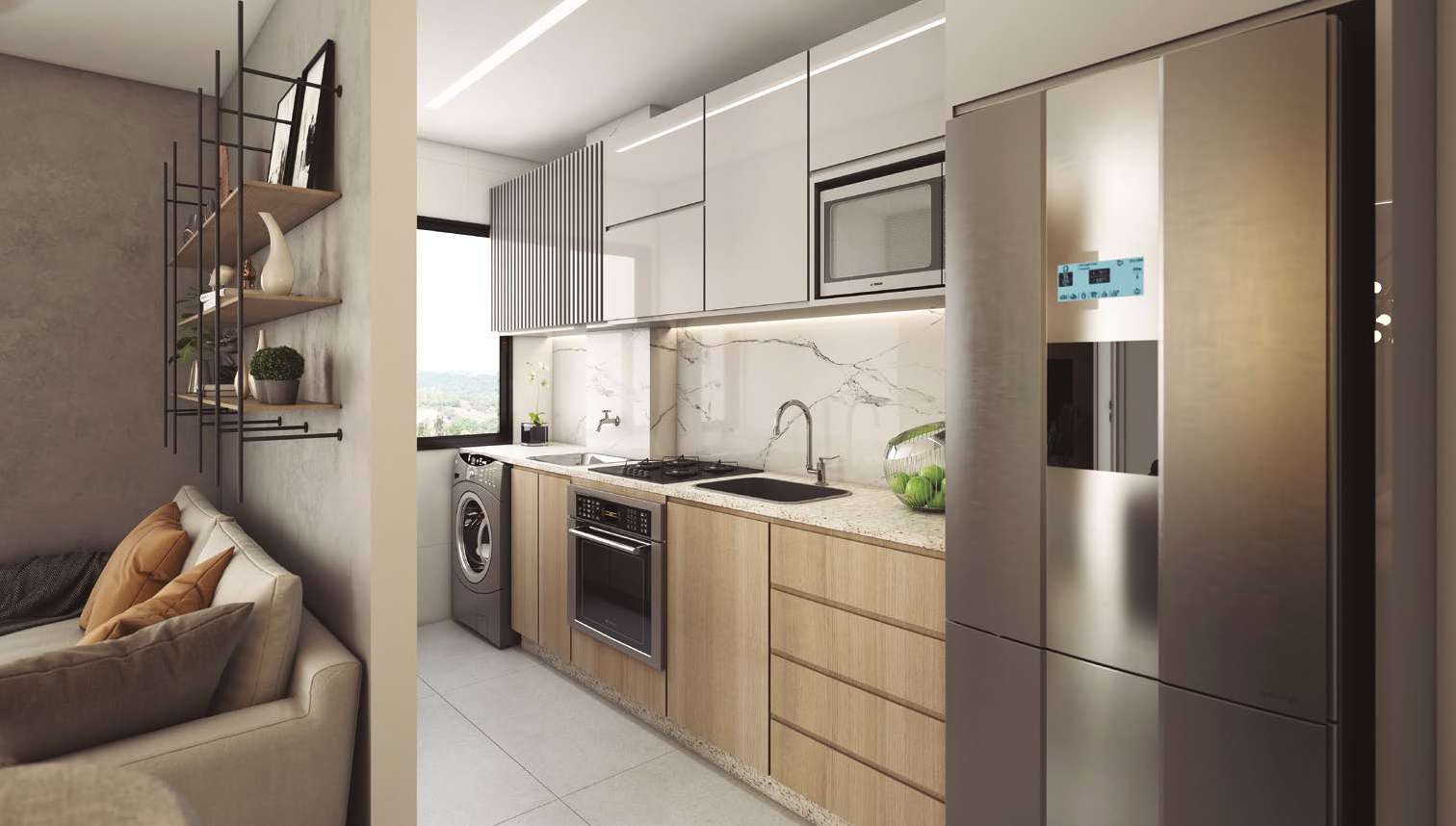 Cozinha integrada apartamento Porto Reserva Londrina