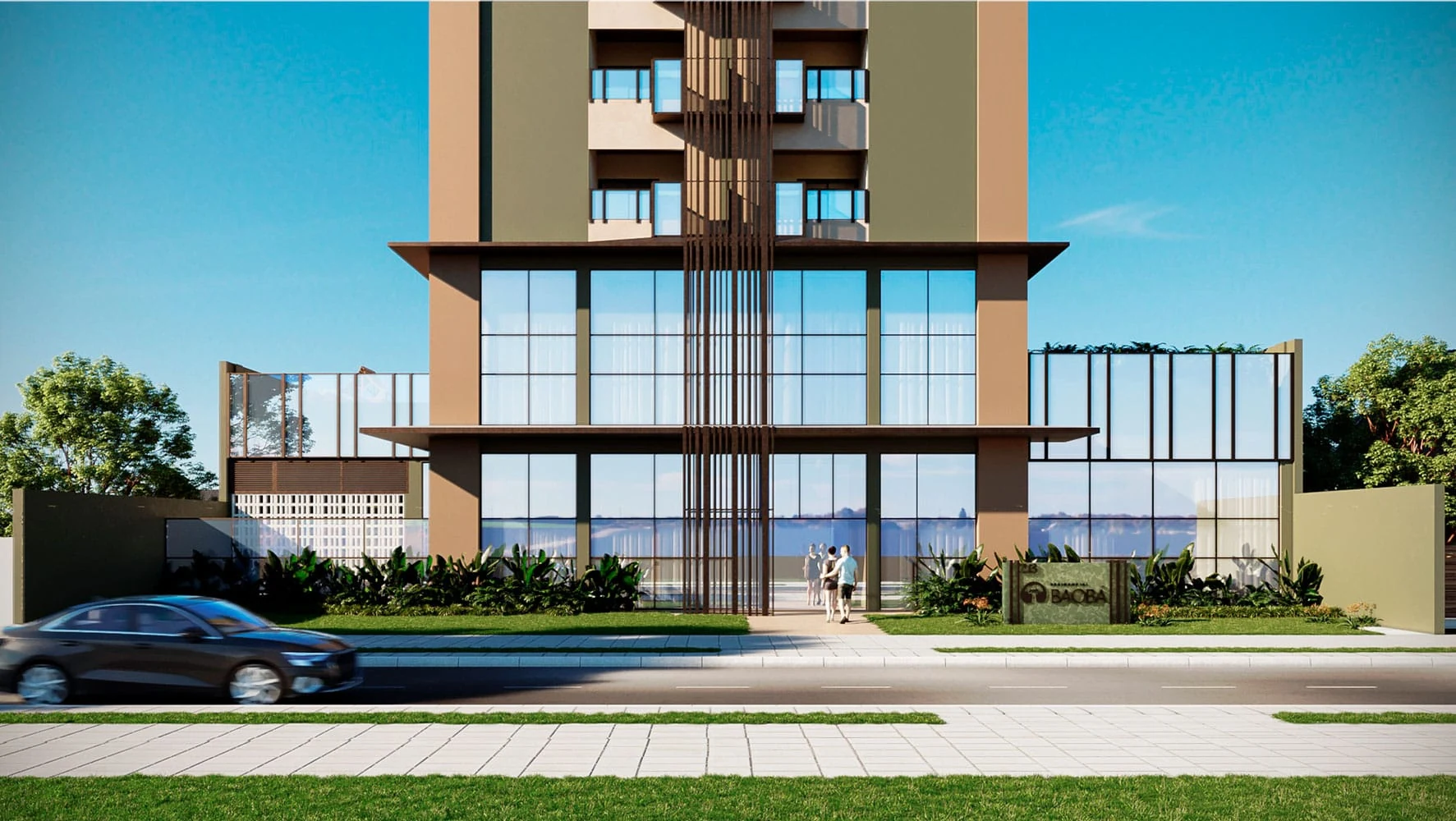 Fachada do Residencial Baobá em Maringá, Zona 03