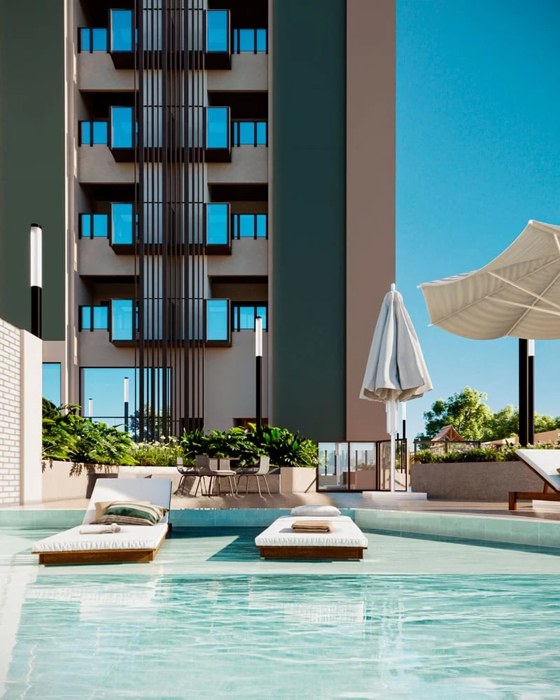 Piscina do Residencial Baobá em Maringá