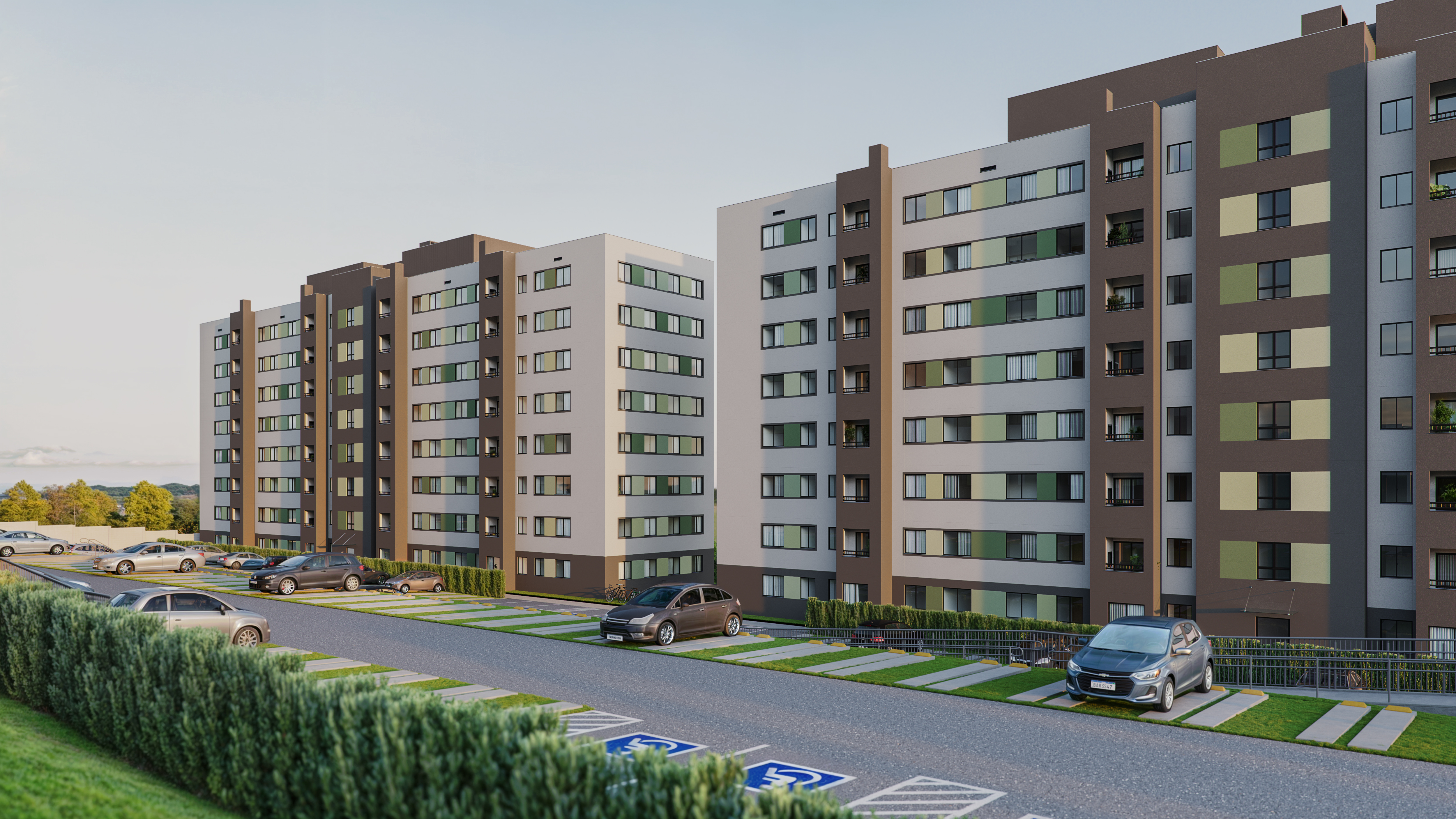 Fachada do Residencial Maiori MRV no Parque Industrial em Maringá