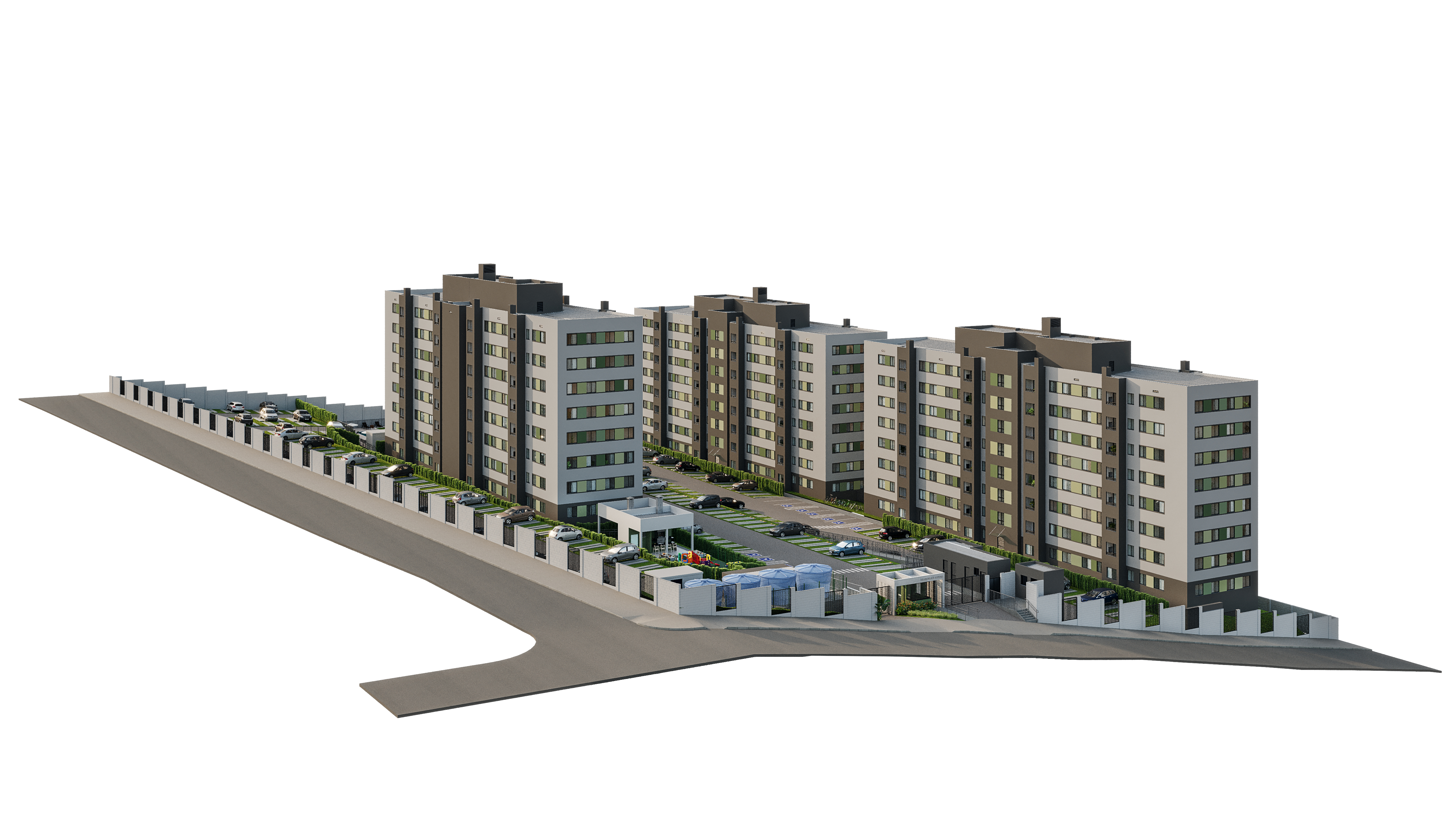 Implantação 3D do Residencial Maiori MRV em Maringá