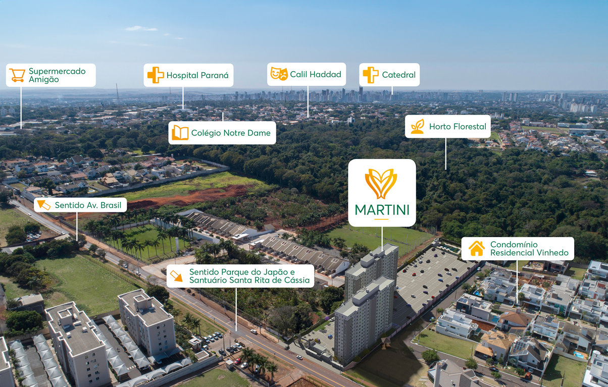 Foto aérea Residencial Martini MRV região Parque do Japão Maringá