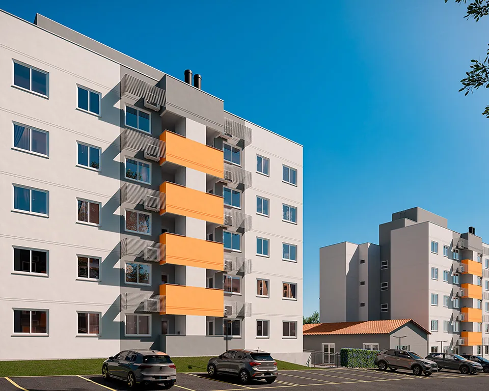 Torres e estacionamento do Residencial Paulista da WEGG em Maringá
