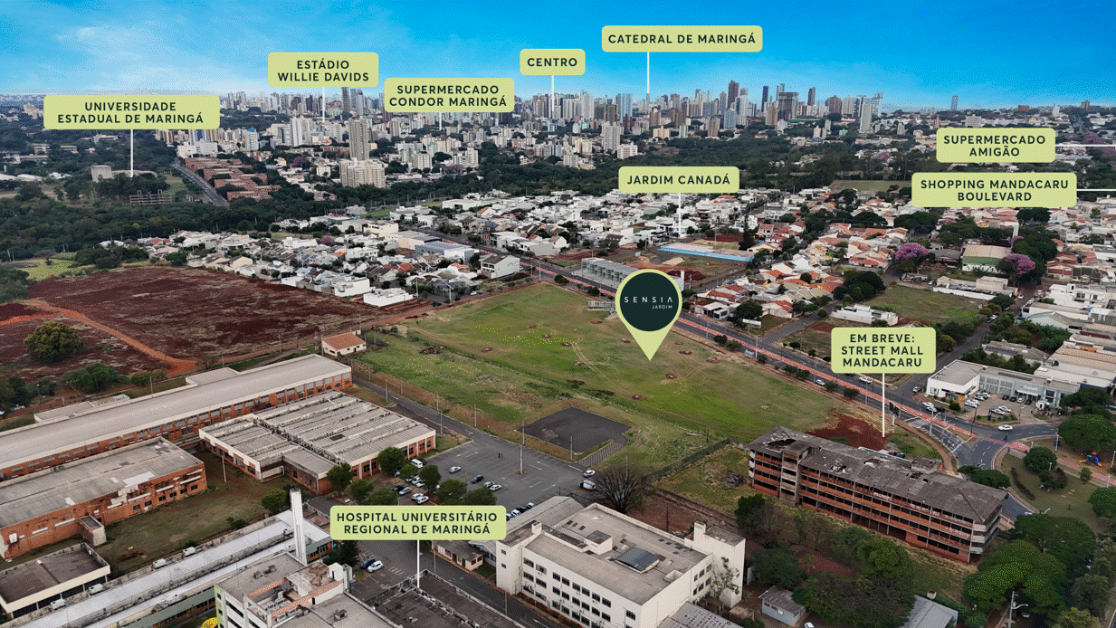 Mapa de localização do Sensia Jardim no Jardim Canadá em Maringá-PR