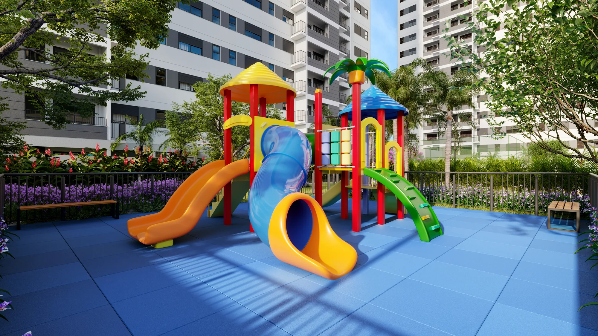 Playground externo do Sensia Jardim em Maringá