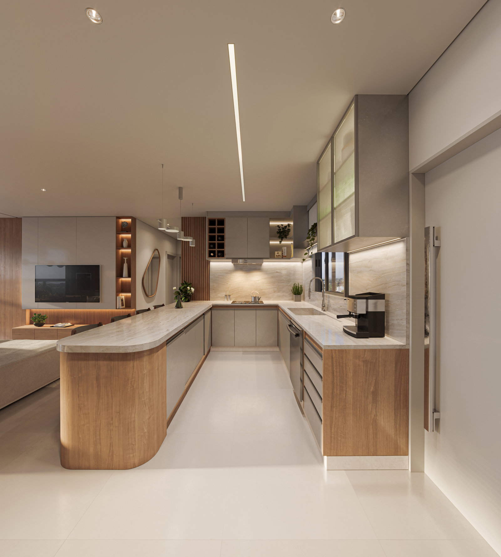 Cozinha apartamento Simbio Maringá decorada