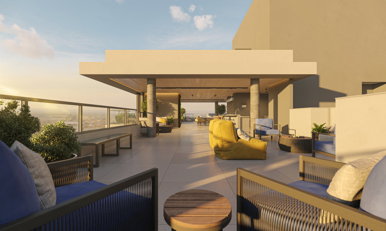 Lounge bar do rooftop Simbio Maringá