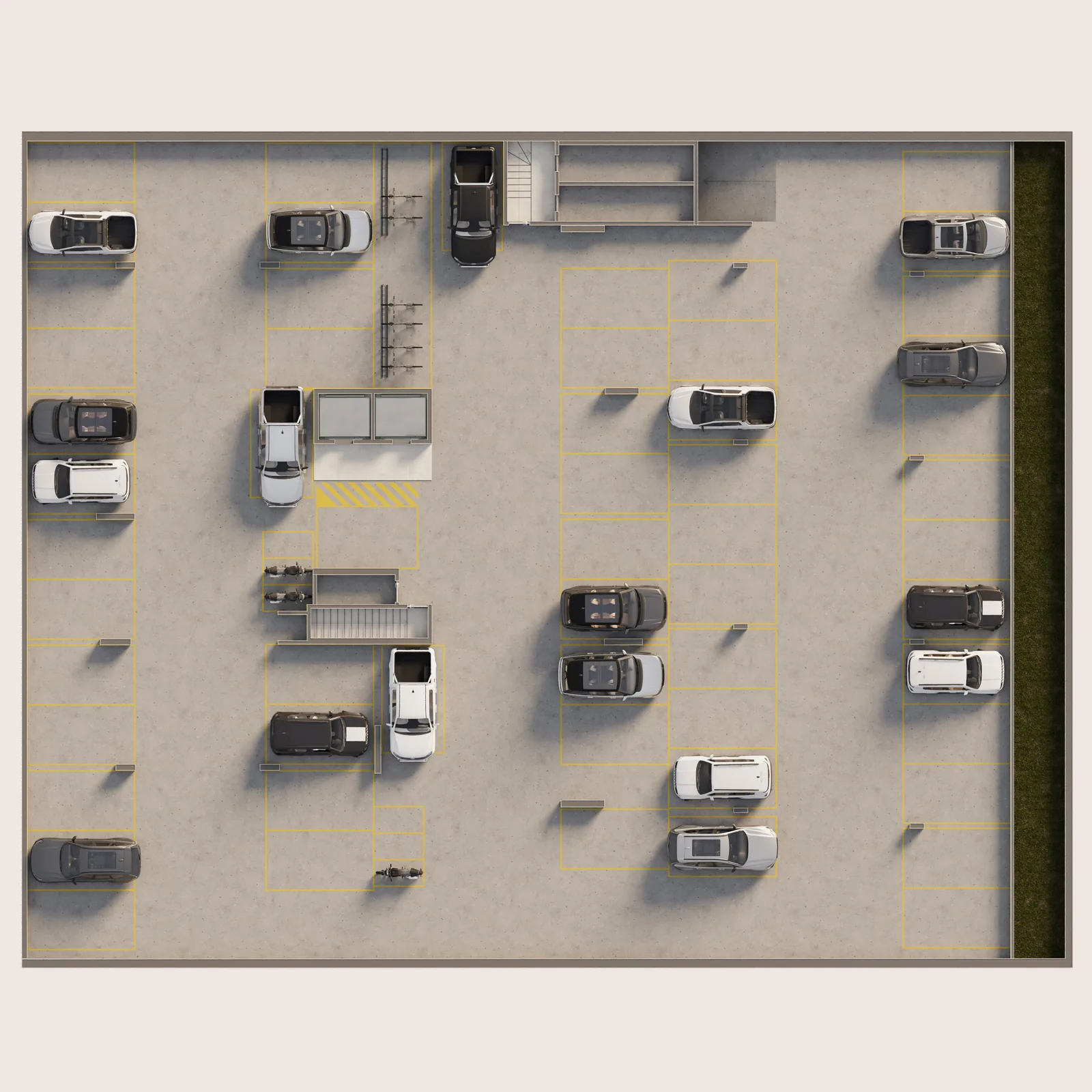 Implantação do subsolo do Solum Maringá com 57 vagas de garagem