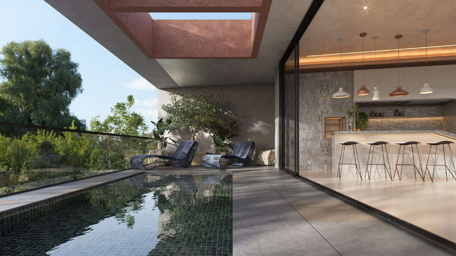 Espaço gourmet com piscina privativa Terraço Jardins