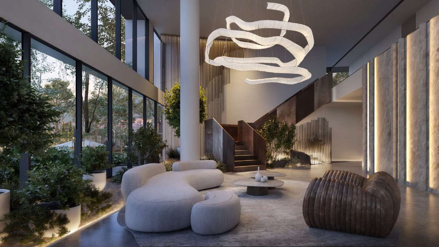 Lobby do Terraço Jardins assinado pela Construtora Evense em Maringá