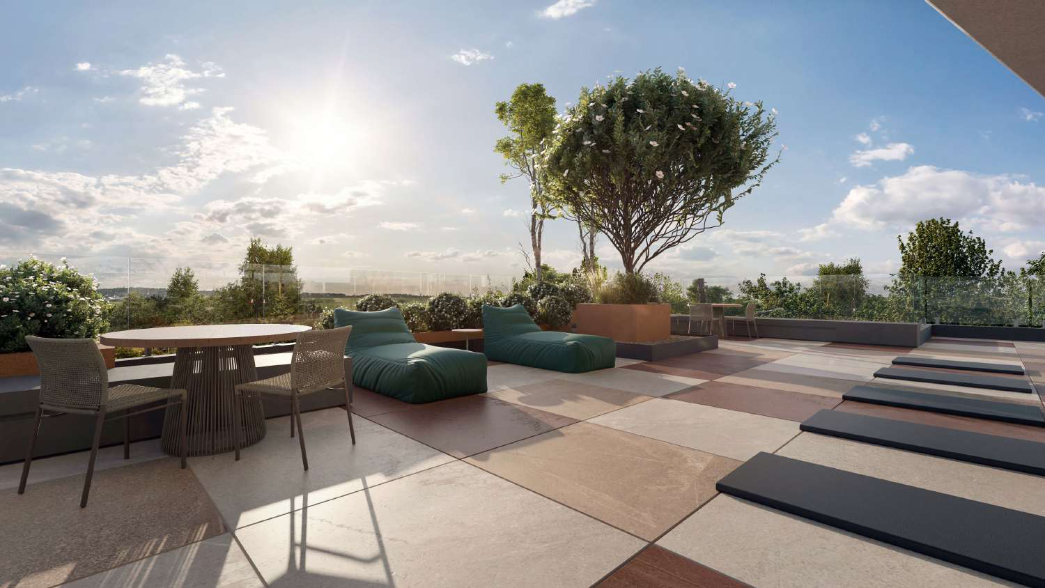 Solário rooftop Terraço Jardins Maringá