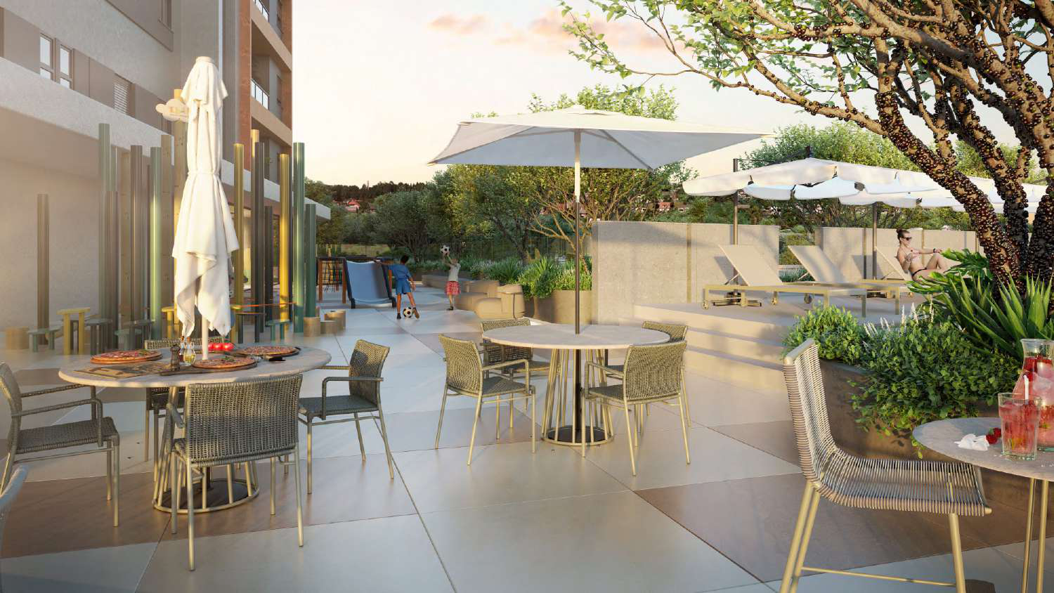 Terraço gourmet ao ar livre Terraço Jardins
