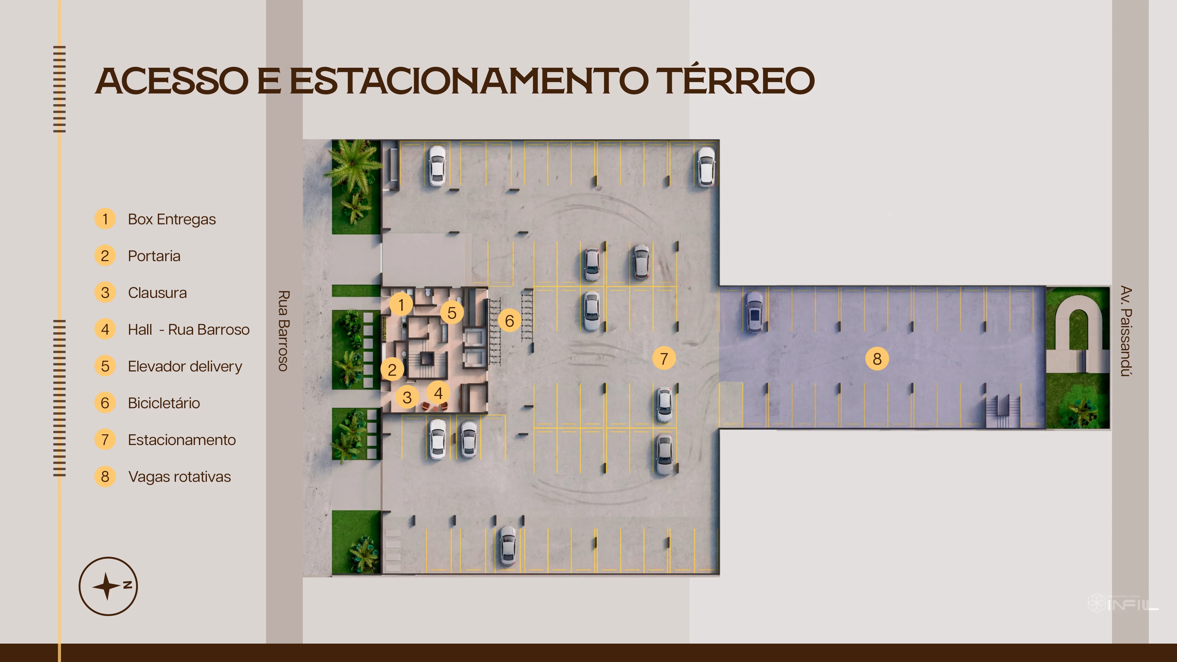 Estacionamento e área comum do Villa Felicità