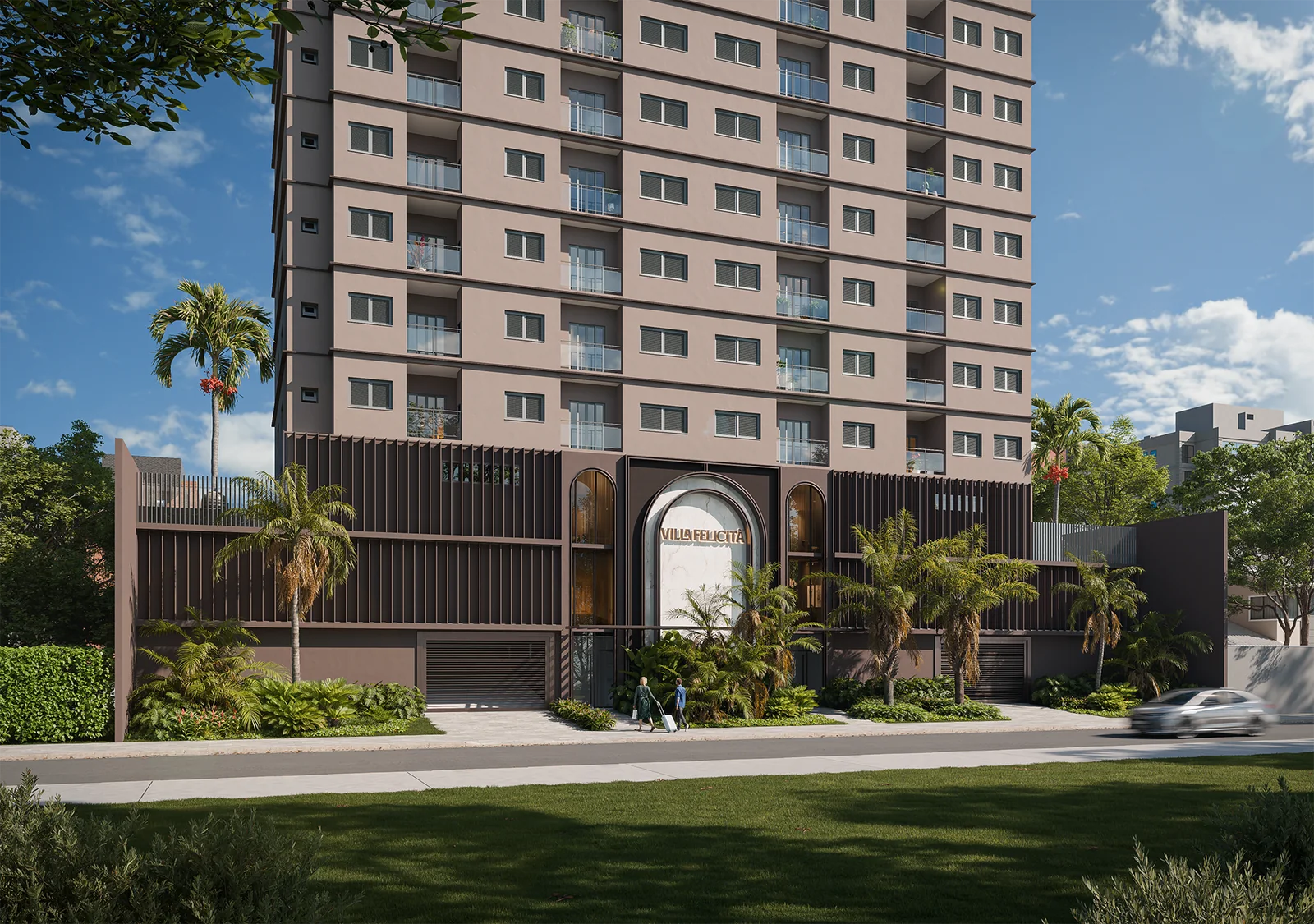 Fachada do Villa Felicità em Maringá (perspectiva externa)