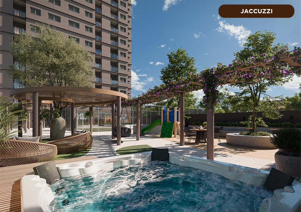 Jacuzzi do lazer do Villa Felicità em Maringá